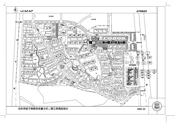 【长沙市】桔子洲移民安置小区二期工程规划总平面规划图，含各户型平面图-图一