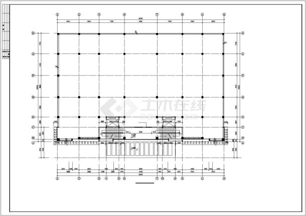 长46米 宽30米 3层物流仓库配送中心建筑设计图【平立剖 楼梯平面】-图一
