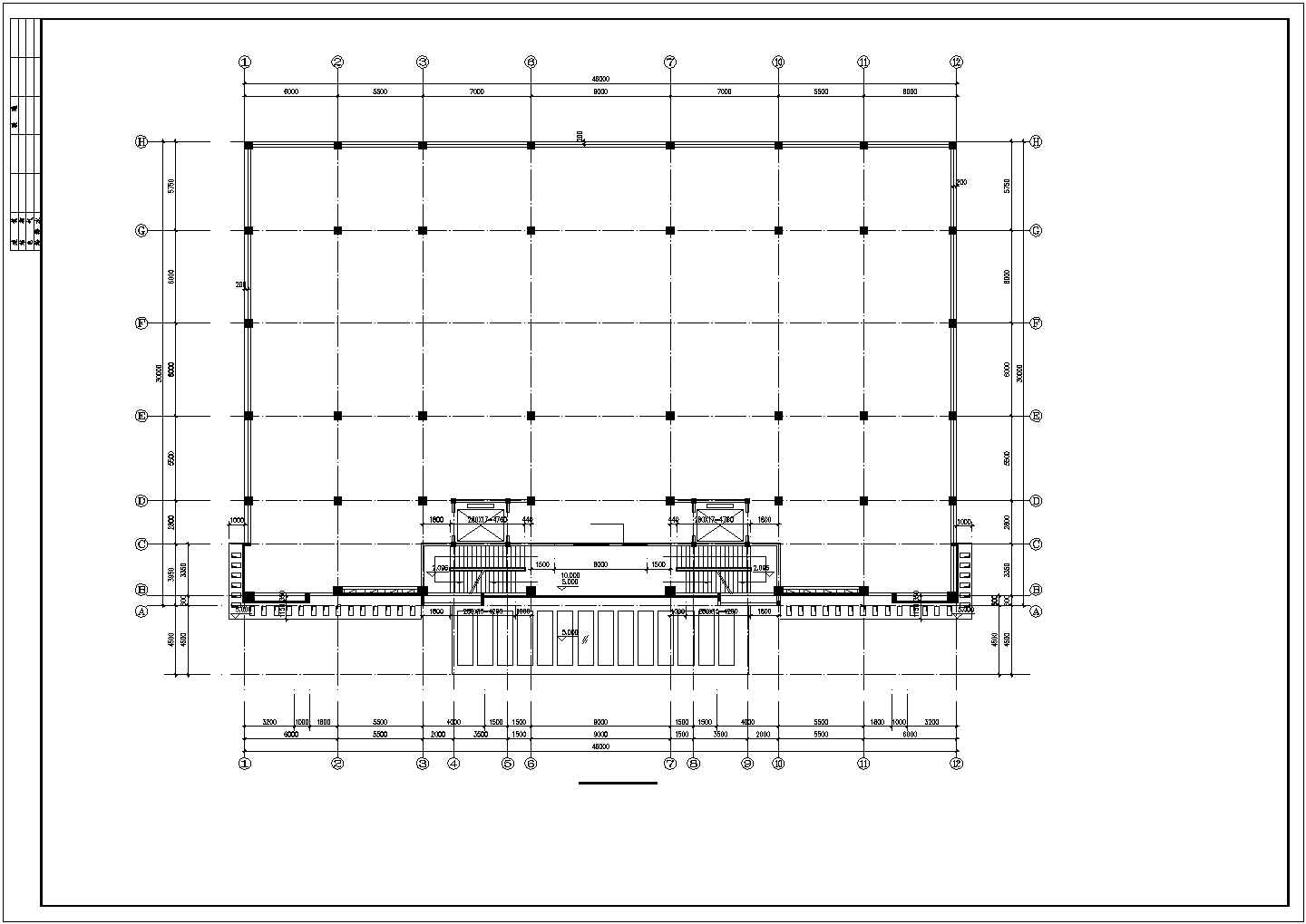 长46米 宽30米 3层物流仓库配送中心建筑设计图【平立剖 楼梯平面】