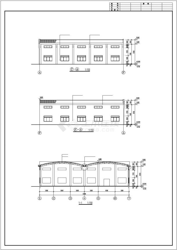 长48和32米 宽48和30米 2个1层仓库建筑设计图【平立剖】-图一