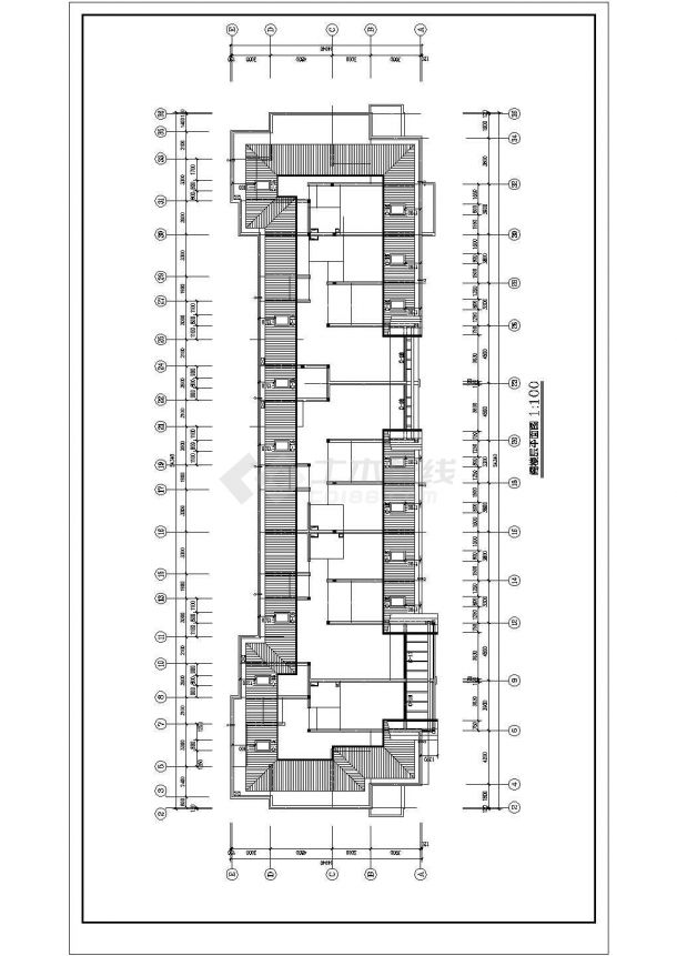 某地4264平米六层三单元阁楼全套施工设计cad图纸(含卫生间放大平面图)-图二