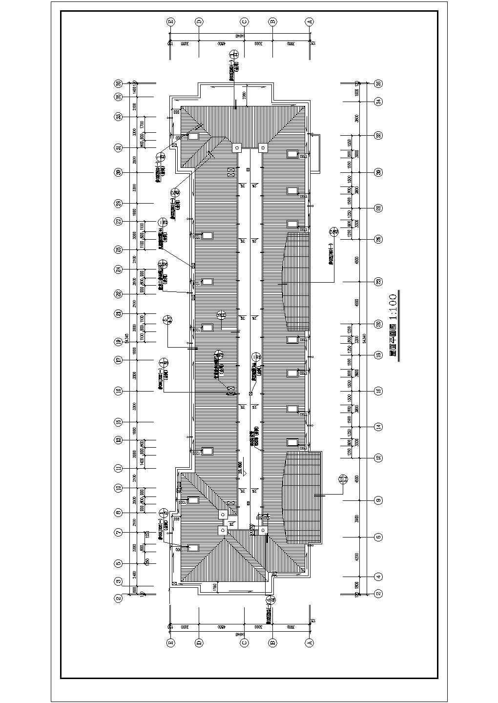 某地4264平米六层三单元阁楼全套施工设计cad图纸(含卫生间放大平面图)