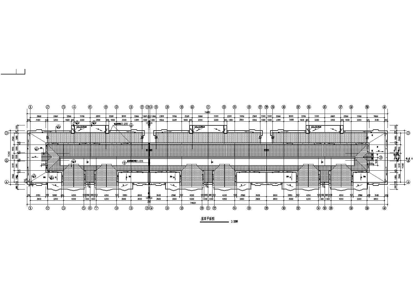 【南京】六层跃七层住宅楼全套建筑施工设计cad图纸(含线脚大样图，屋顶平面图)