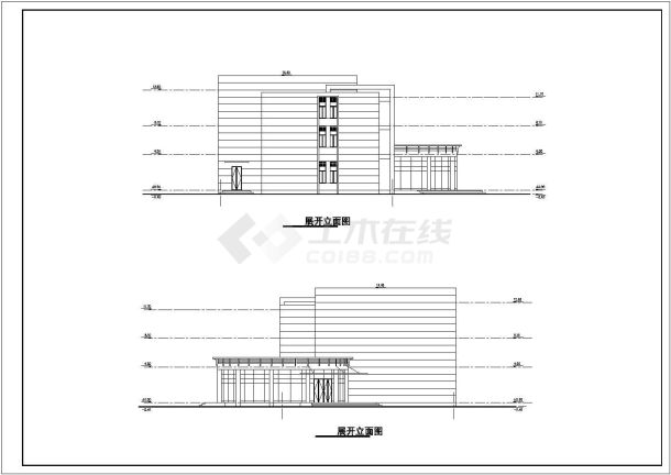3层KTV综合楼建筑方案设计【[无标注] 平立剖】-图二