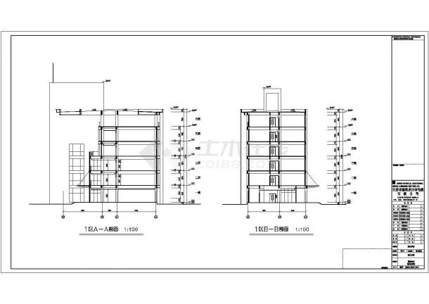 淮阴某师范学校框剪结构五层教学楼设计cad全套建筑施工图（标注详细）-图一