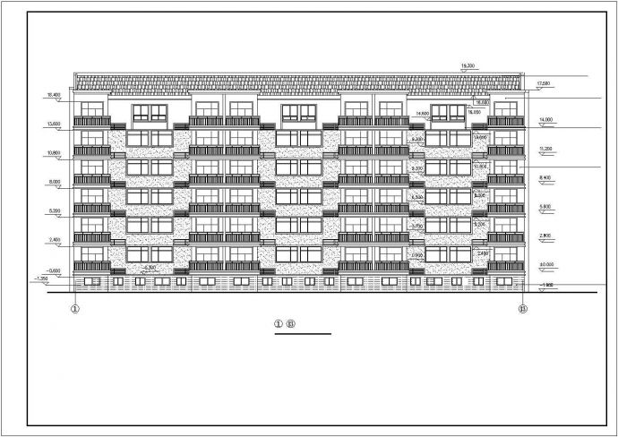 深圳某小区6层砖混结构经典民居住宅楼建筑设计CAD设计图（含架空层）_图1