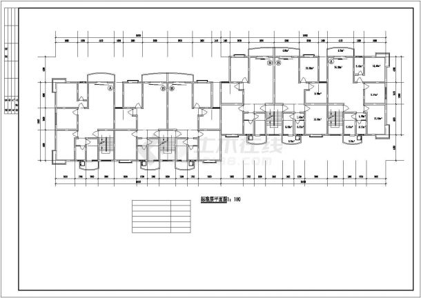 齐齐哈尔市某社区新建高层住宅楼经典户型设计CAD设计图（共13张）-图一