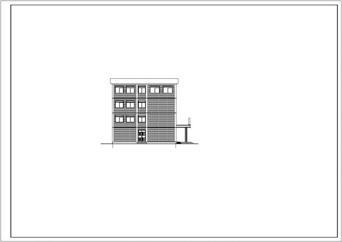 徐州某市政单位占地900平米四层框架结构办公楼建筑设计CAD图纸_图1