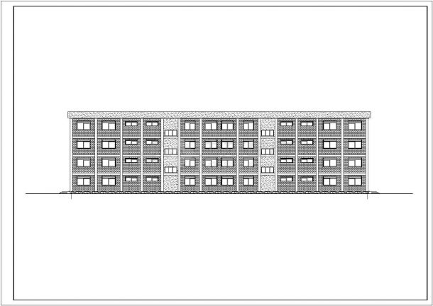 徐州某市政单位占地900平米四层框架结构办公楼建筑设计CAD图纸-图二