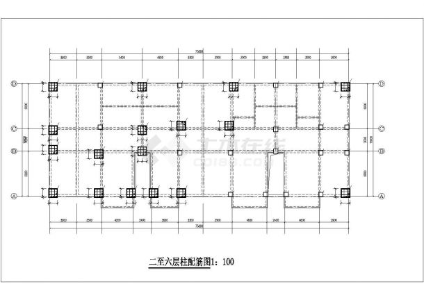 重庆市某小区6层框架结构商住一体楼全套结构设计CAD图纸-图一