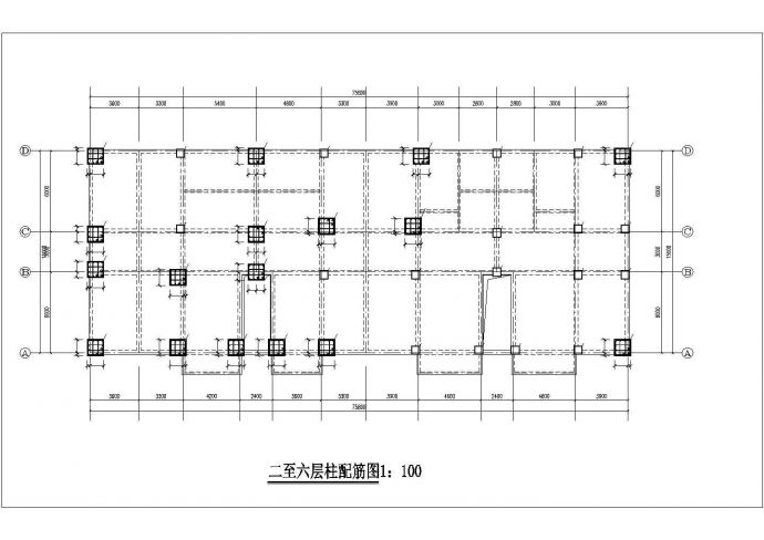 重庆市某小区6层框架结构商住一体楼全套结构设计CAD图纸_图1