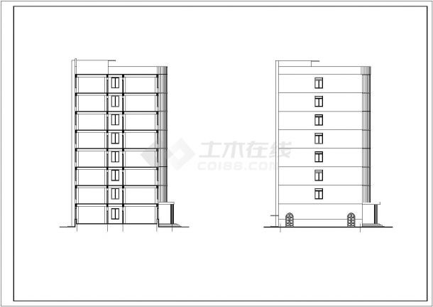长春市某建筑公司八层框架结构办公楼全套建筑设计CAD图纸-图一