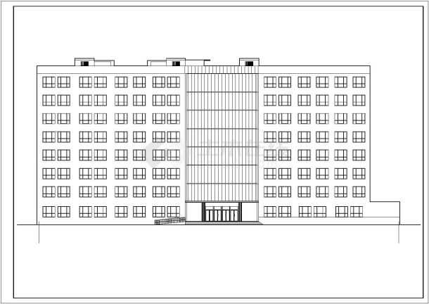 长春市某建筑公司八层框架结构办公楼全套建筑设计CAD图纸-图二
