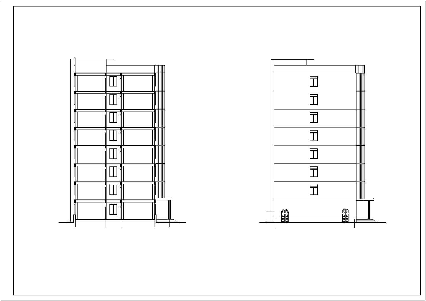 长春市某建筑公司八层框架结构办公楼全套建筑设计CAD图纸