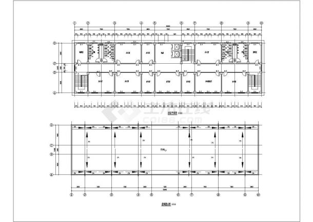 沧州市某单位5520平米8层框架结构办公楼平立剖面设计CAD图纸-图一