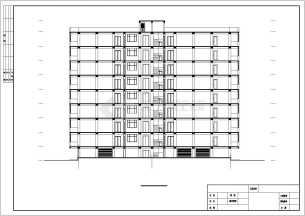 张家口市某小区3100平米左右7层框架结构住宅楼建筑设计CAD图纸-图二