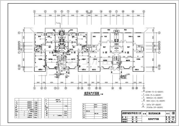 某多层商住楼建筑强电施工图，共12张-图二