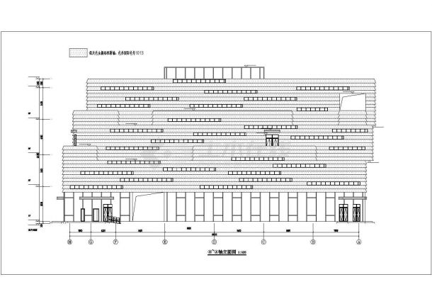 7300平米4层框架结构会展中心全套建筑设计CAD图纸-图二