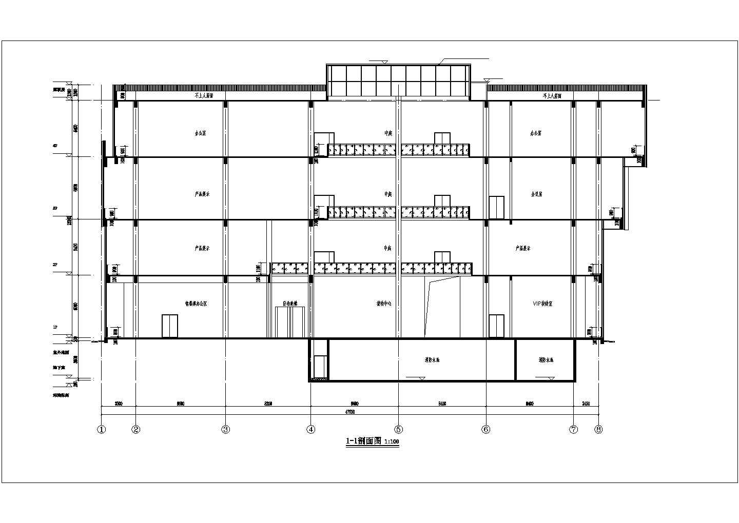 7300平米4层框架结构会展中心全套建筑设计CAD图纸