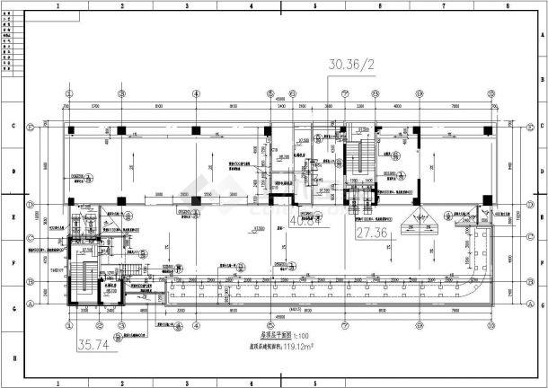 某县级市2.2万平米二十六层档案馆综合楼建筑设计CAD图纸-图二