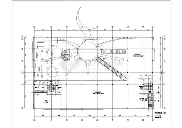 2010年上海世博会2+1层框架结构比利时分馆平立剖面设计CAD图纸-图二