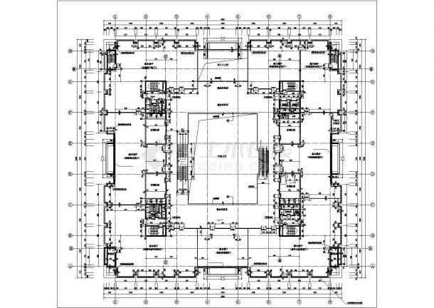银川市某大型3层框架结构博物馆全套建筑设计CAD图纸-图二