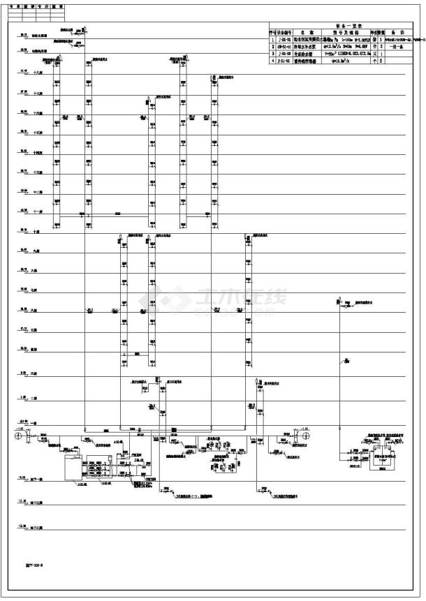 办公楼设计_某18层剪力墙结构办公楼给排水设计cad全套施工图（含设计说明，带计算书）-图二