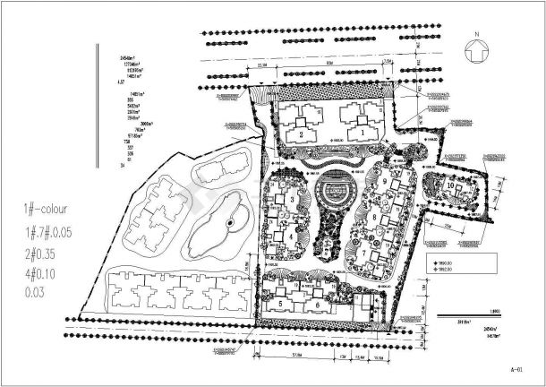 银川市金狮苑小区总平面规划设计CAD施工图（占地2.4万平米）-图二