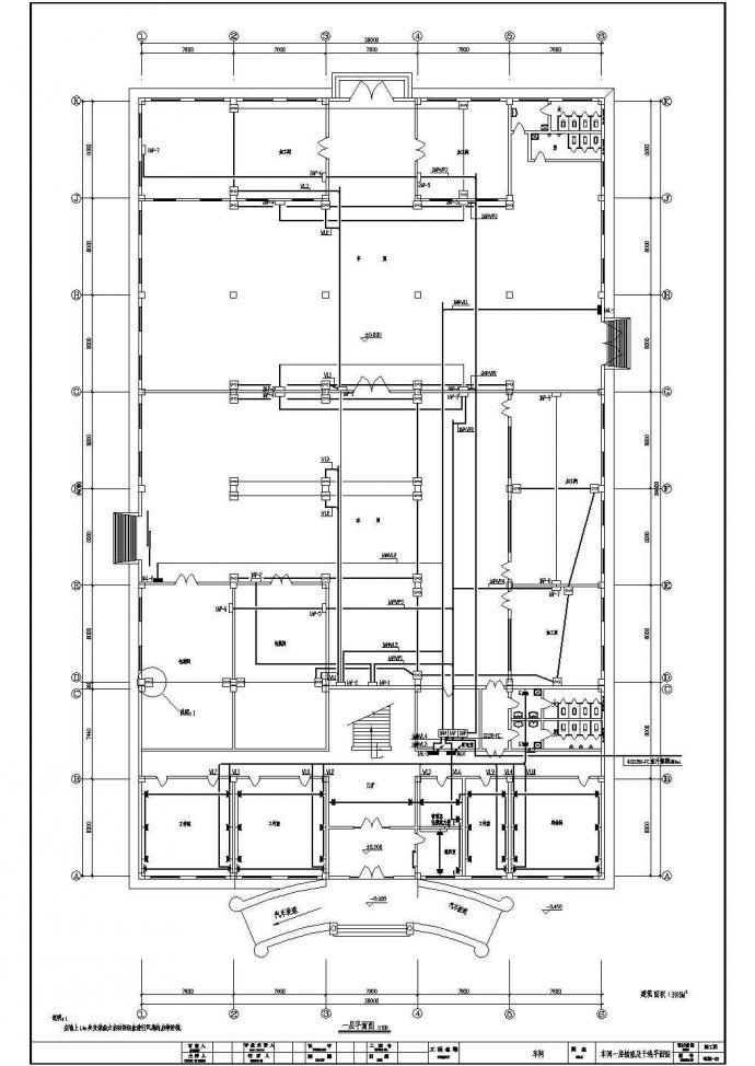 长43.2米 宽14.7米 2层工厂宿舍电施cad设计图纸（含电气设计说明）_图1