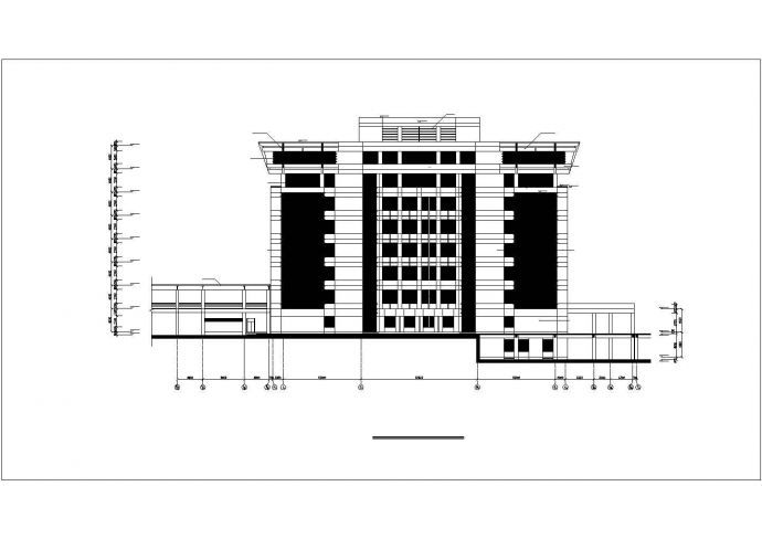 某重点大学某大型8层框架结构图书馆建筑设计CAD图纸_图1