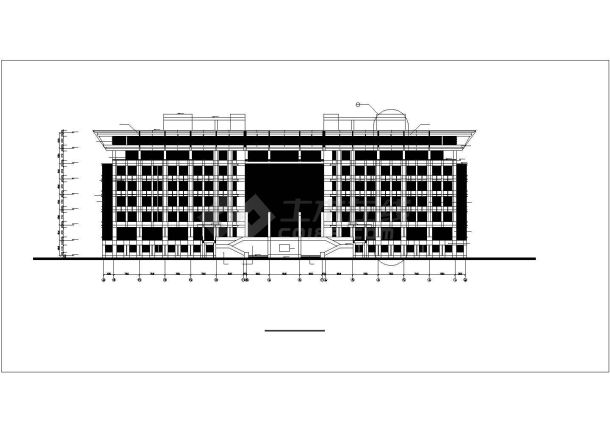 某重点大学某大型8层框架结构图书馆建筑设计CAD图纸-图二