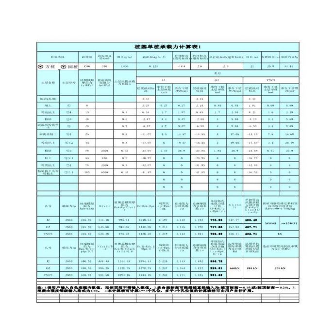 桩基单桩承载力自动计算表格Excel_图1
