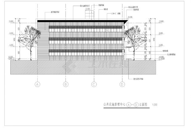 [上海]某机场能源中心办公楼建筑方案cad图-图一