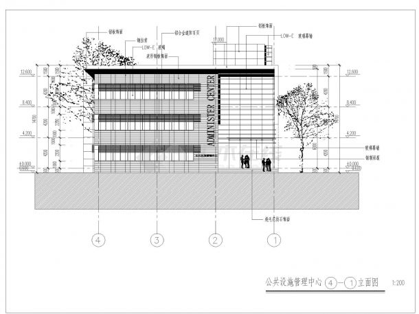 [上海]某机场能源中心办公楼建筑方案cad图-图二