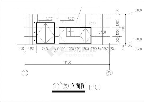 深圳某现代化小区80平米单层砖混结构变电管理室建筑设计CAD图纸-图一