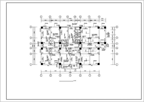 13层钢混框架剪力墙结构商务酒店全套结构设计CAD图纸-图二