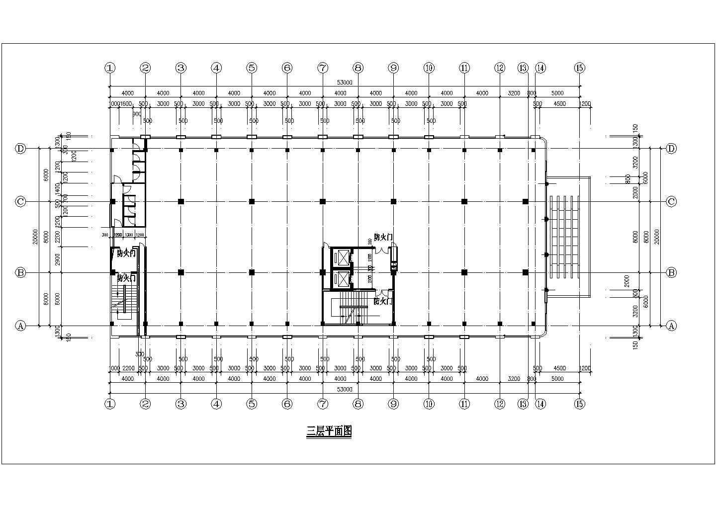 某商业街6500平米10层框架结构商务酒店平立面设计CAD图纸