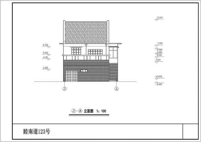 睦南道某别墅二层带阁楼豪华别墅建筑施工方案图含平立面图_图1