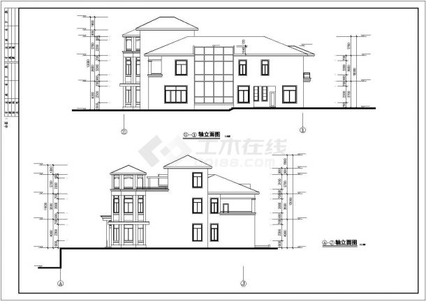 某度假山庄别墅区高级商务别墅建筑设计方案施工CAD图纸-图一