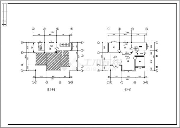 四层独栋豪华古典风格别墅建筑设计施工cad图纸含平立面图-图一