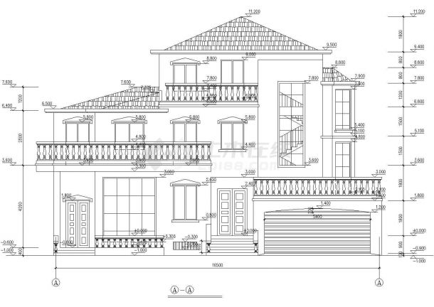 某度假山庄别墅区豪华公馆式别墅建筑设计方案施工CAD图纸-图一