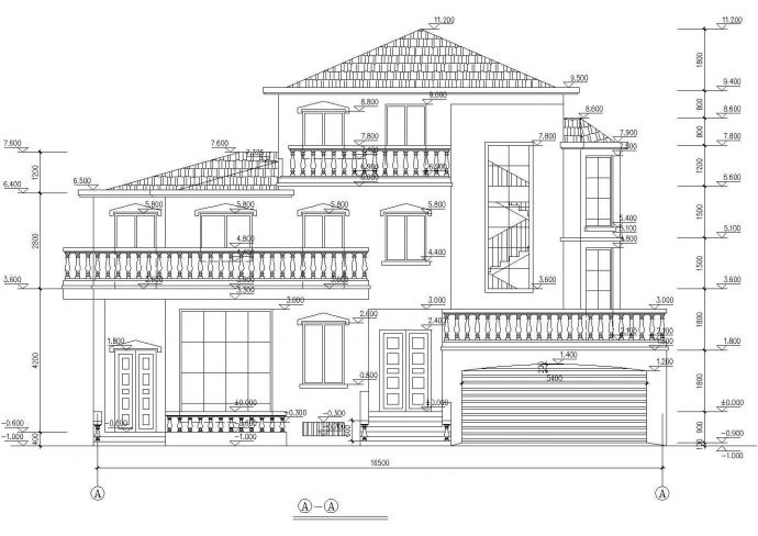 某度假山庄别墅区豪华公馆式别墅建筑设计方案施工CAD图纸_图1