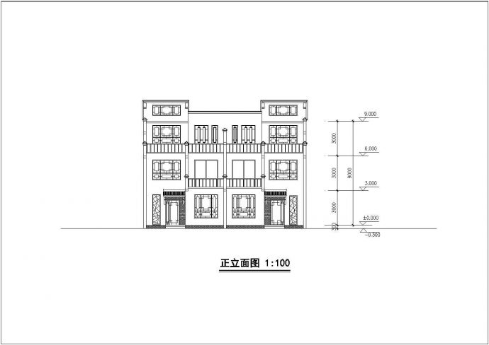 某度假山庄别墅区豪华型别墅建筑设计方案施工CAD图纸_图1