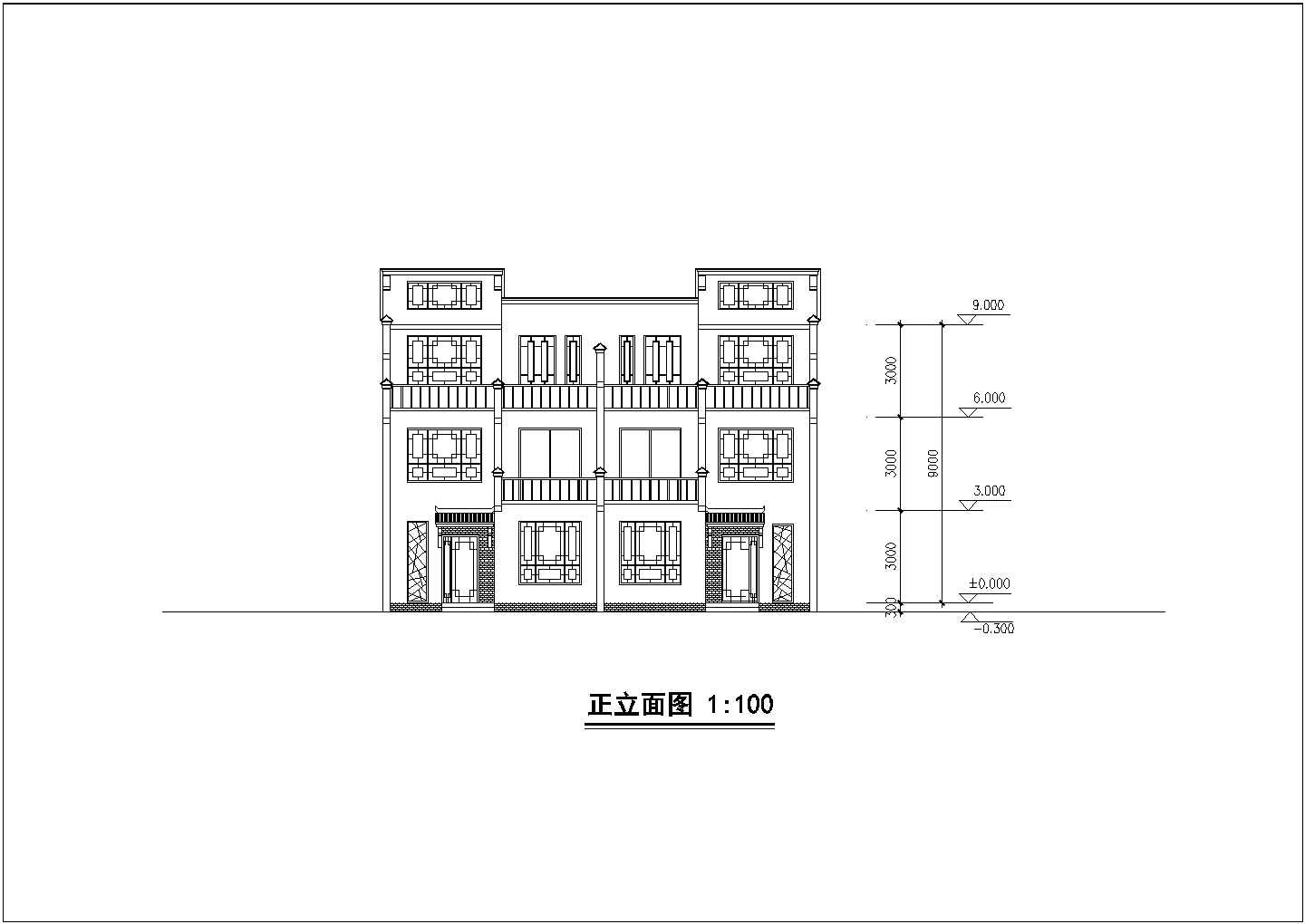 某度假山庄别墅区豪华型别墅建筑设计方案施工CAD图纸