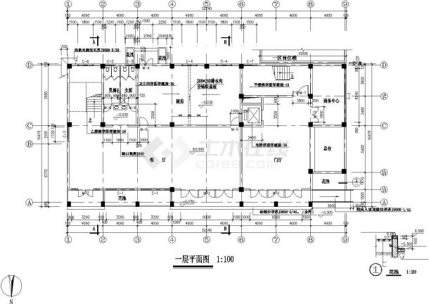 某商业街占地510平米6层框架结构商务酒店全套建筑CAD设计图纸-图二