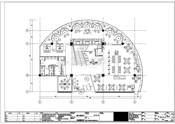 无锡某新中式宴遇乡水瑶餐厅全套施工设计cad图纸（含效果图）-图二