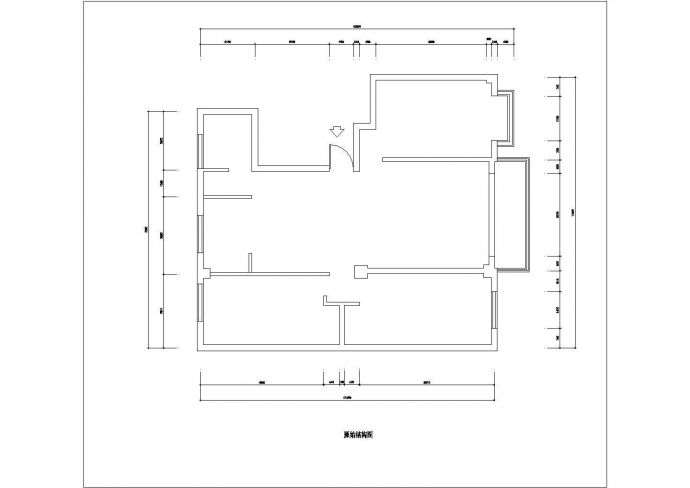 .现代简约（3室2厅1卫）室内装修图纸.cad_图1