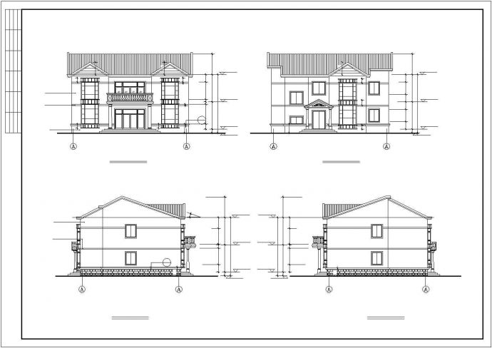 某几套湖边豪华型别墅建筑设计方案施工CAD图纸_图1