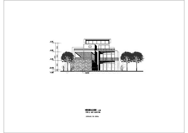 某几套湖边斜屋顶豪华别墅建筑设计方案施工CAD图纸-图二