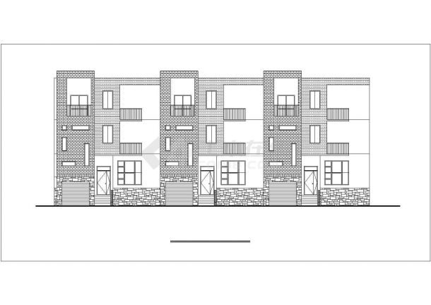 某小区多层联排高级别墅建筑设计方案施工CAD图纸-图一